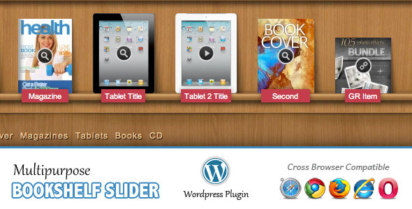 Multipurpose Bookshelf Slider - WordPress Plugin 
