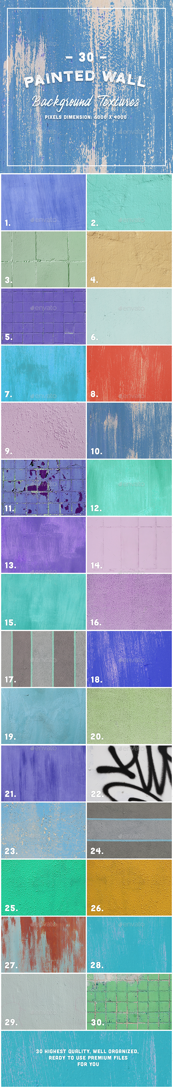 30 Painted Wall Background Textures - Industrial / Grunge Textures
