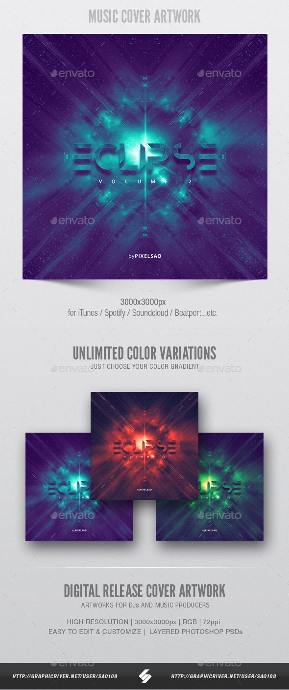 Eclipse vol.2 - Music Cover Artwork Template - Miscellaneous Social Media