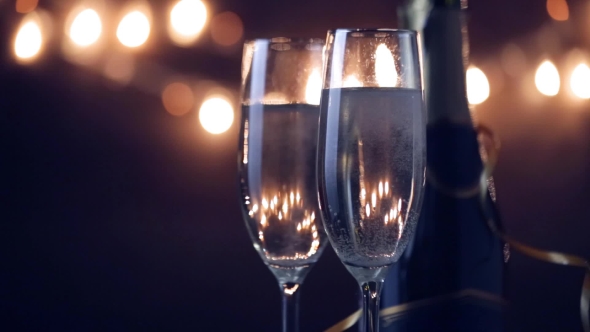 Two Flutes with Sparkling Wine