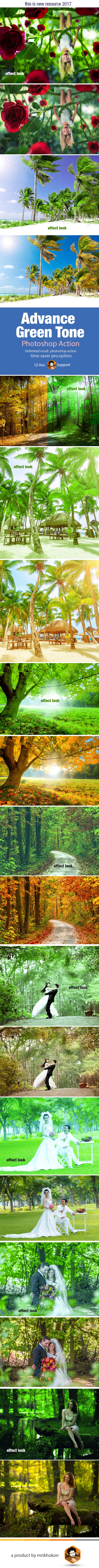 Advance Green Tone - Actions Photoshop