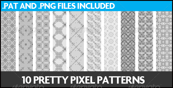 10 Pretty Pixel Patterns - Miscellaneous Textures / Fills / Patterns