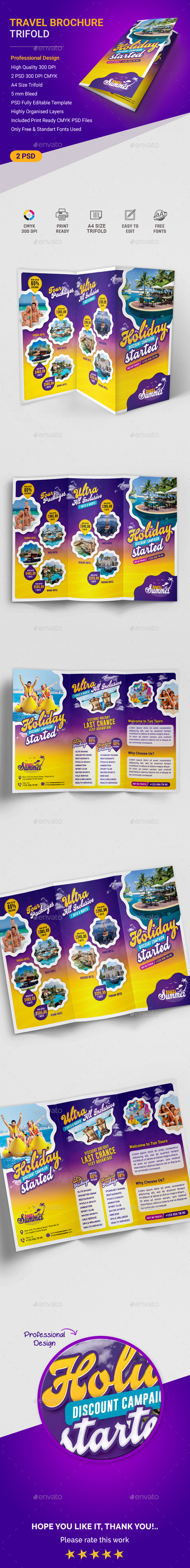 Travel Trifold Brochure - Brochures Print Templates