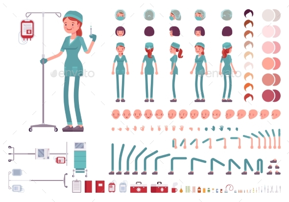 Nurse Character Creation Set - Health/Medicine Conceptual
