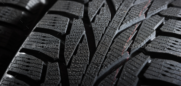 winter tire close-up view
