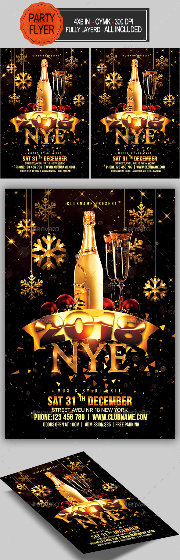 GraphicRiver New Year Party Flyer 20831356