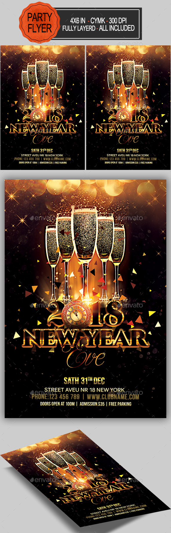 GraphicRiver New Year Party Flyer 20831383