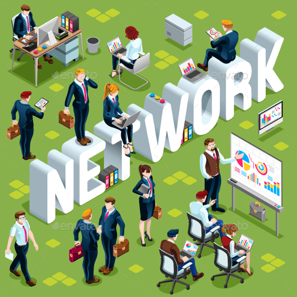 GraphicRiver Network Isometric People Icon 3D Set Vector Illustration 20831456