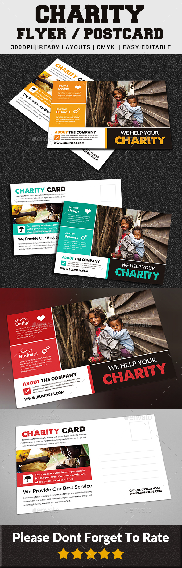 Charity Fundraisers Postcard - Cards & Invites Print Templates