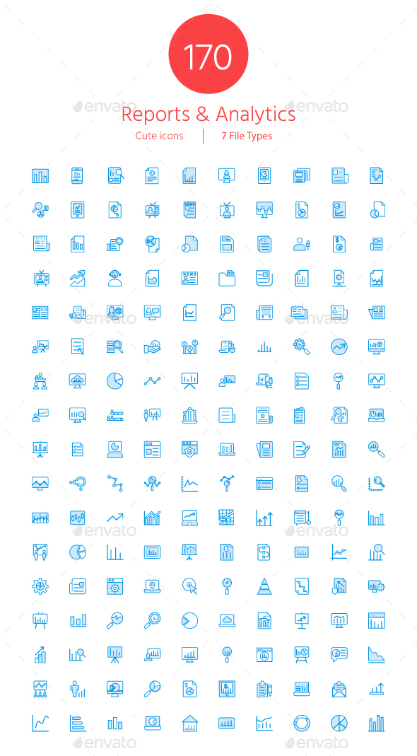 GraphicRiver Reports and Analytics Cute icons 20831741