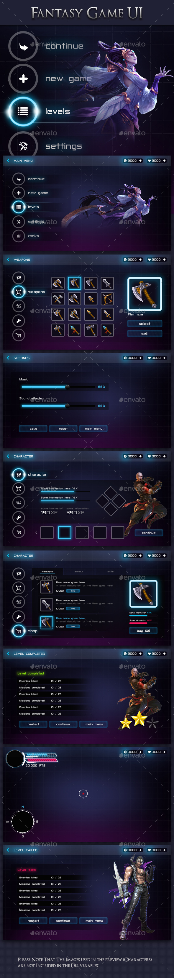 GraphicRiver Modern Fantasy Game UI Kit 20831909 GraphicRiver Modern Fantasy Game UI Kit 20831909
