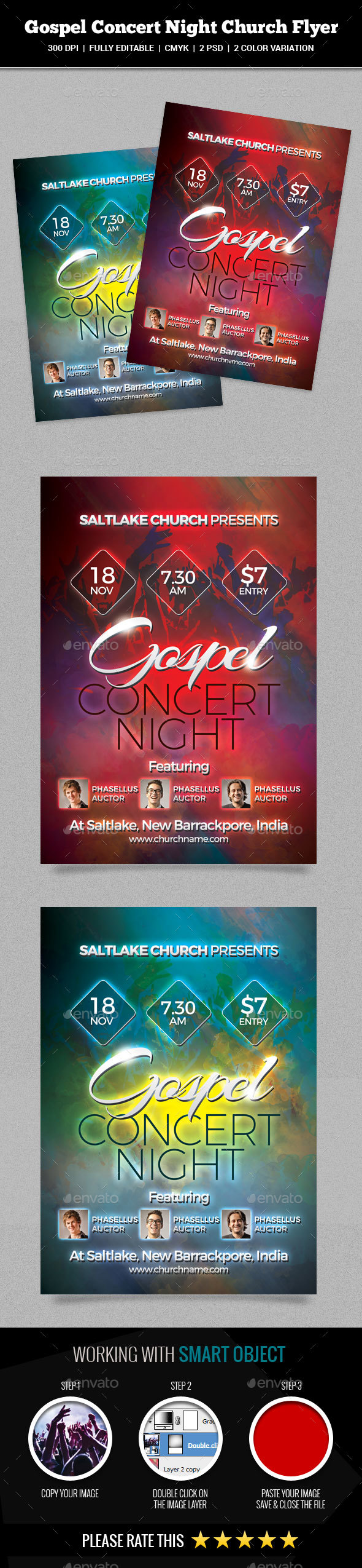 Gospel Concert Night Church Flyer - Church Flyers