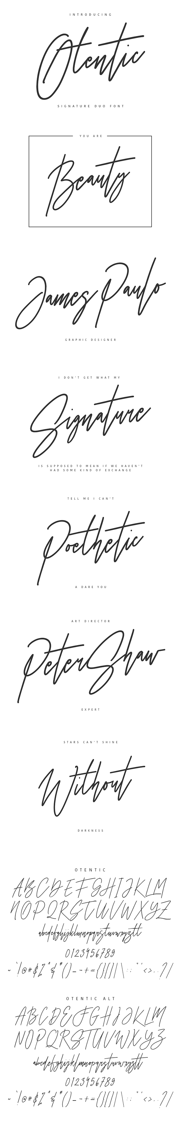 Otentic Signature Typeface - Calligraphy Script