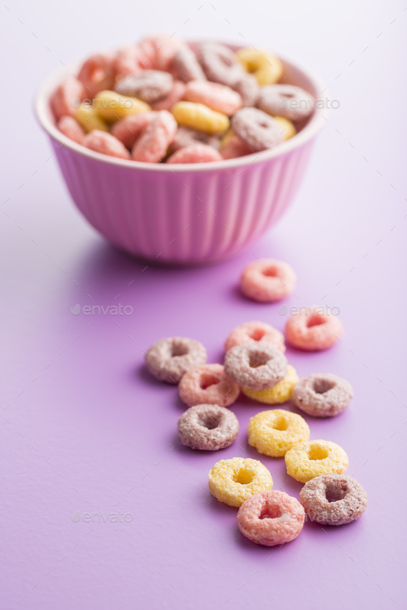 Colorful cereal rings.
