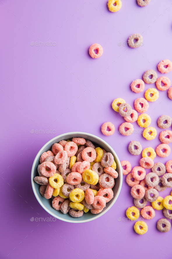 Colorful cereal rings.