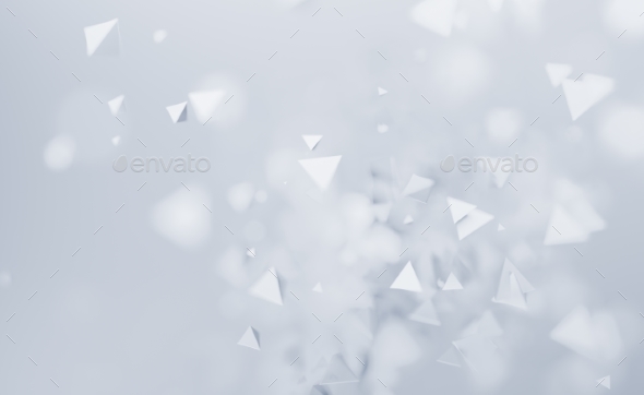 Abstract 3D Rendering of Flying Polygonal Shapes - Abstract 3D Renders