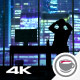 Silhouette Of A Man Working Late In The Office Silhouette Of A Man Working Late In The Office - VideoHive Item for Sale