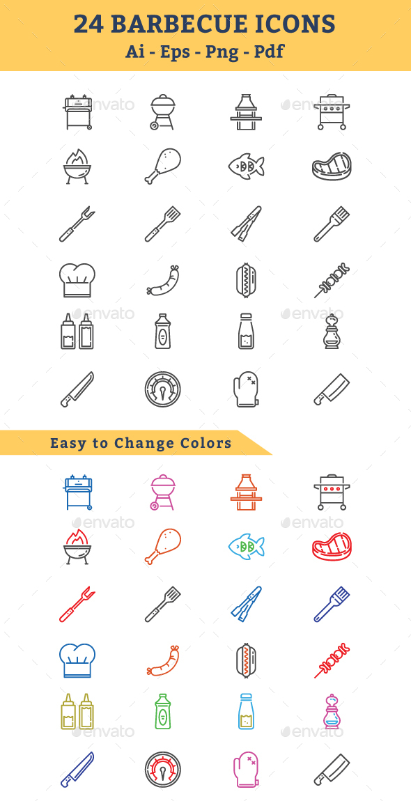 GraphicRiver BBQ Barbecue Icons 20833460 GraphicRiver BBQ Barbecue Icons 20833460