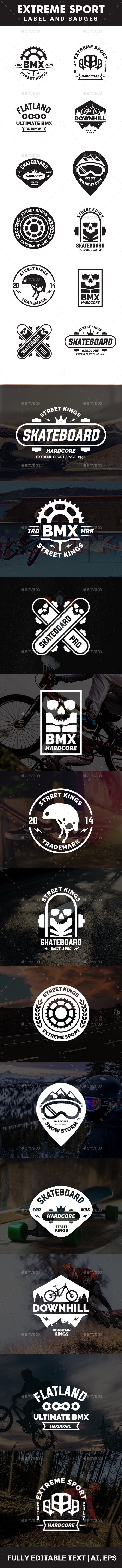 Extreme Sport Label and Badges - Badges & Stickers Web Elements