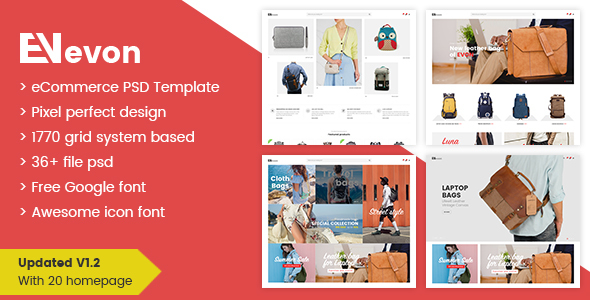 Evon - Ecommerce PSD Template - Retail PSD Templates