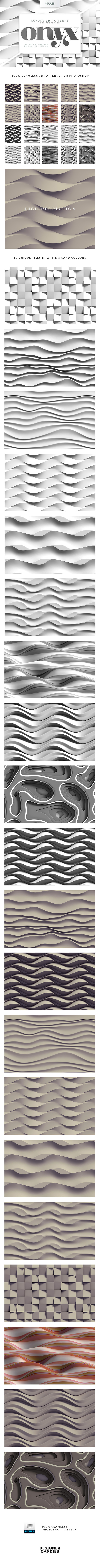 ONYX - 3D Patterns for Adobe Photoshop - Abstract Textures / Fills / Patterns