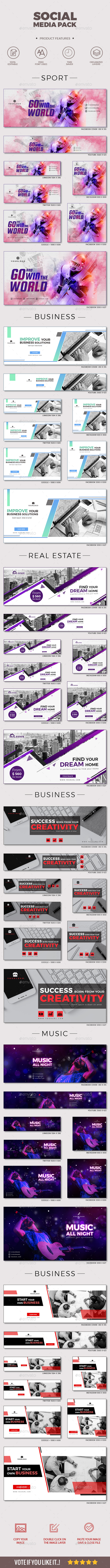 48 Social Media Cover Kit - Facebook Timeline Covers Social Media