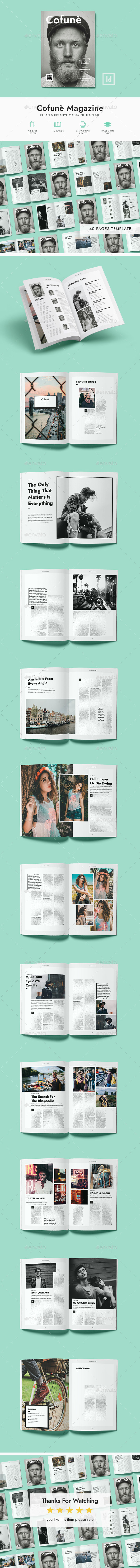 Cofune Magazine - 40 Pages Indesign Template - Magazines Print Templates