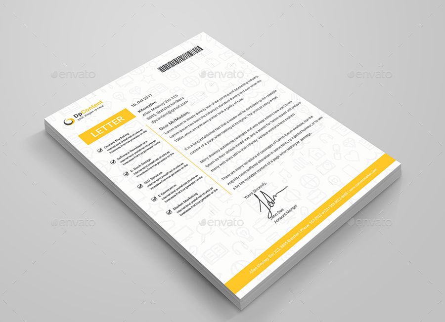 Content Marketing Invoices + Letterhead, Print Templates | GraphicRiver