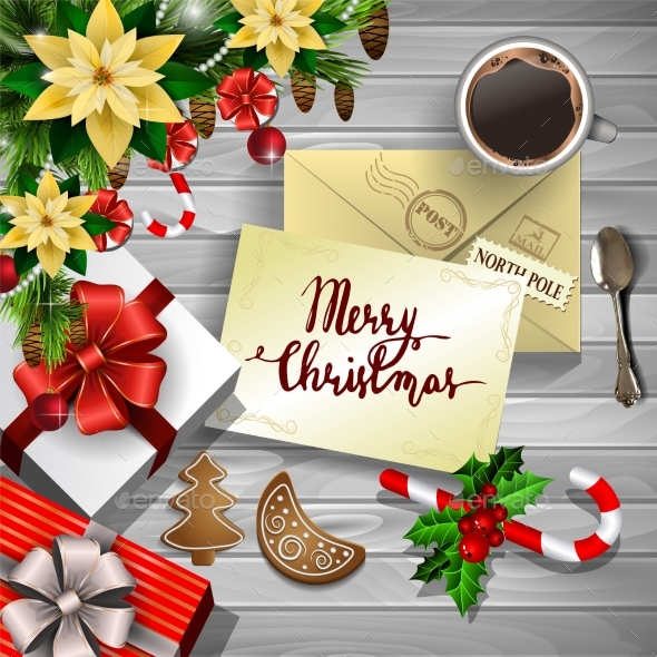 Christmas Design on Wood - Seasons/Holidays Conceptual
