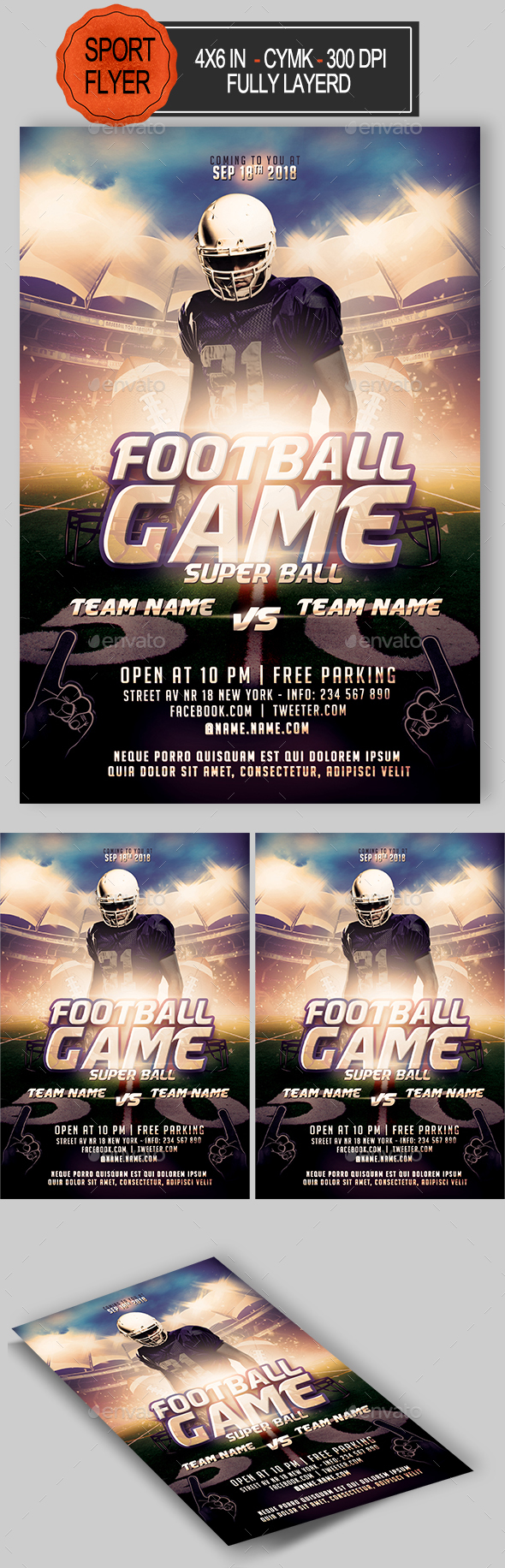 American Football Flyer - Sports Events