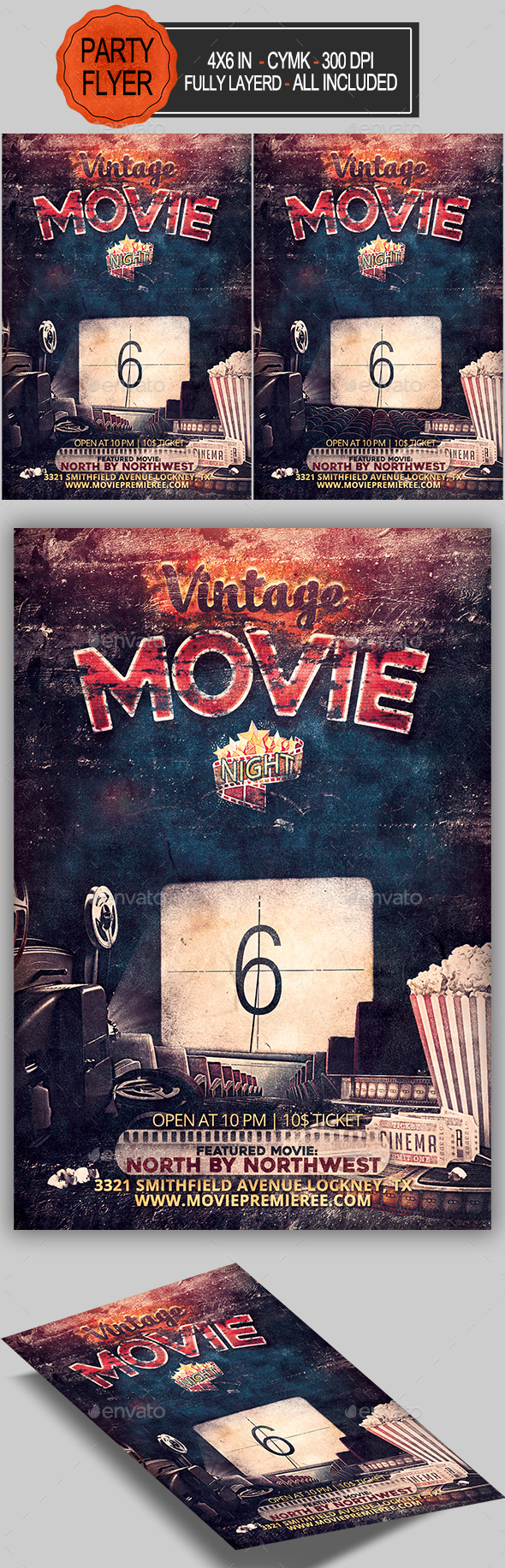 Vintage Movie Night Flyer - Miscellaneous Events