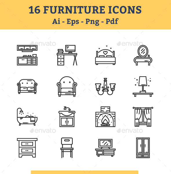 GraphicRiver Furniture Icons 20839170 GraphicRiver Furniture Icons 20839170