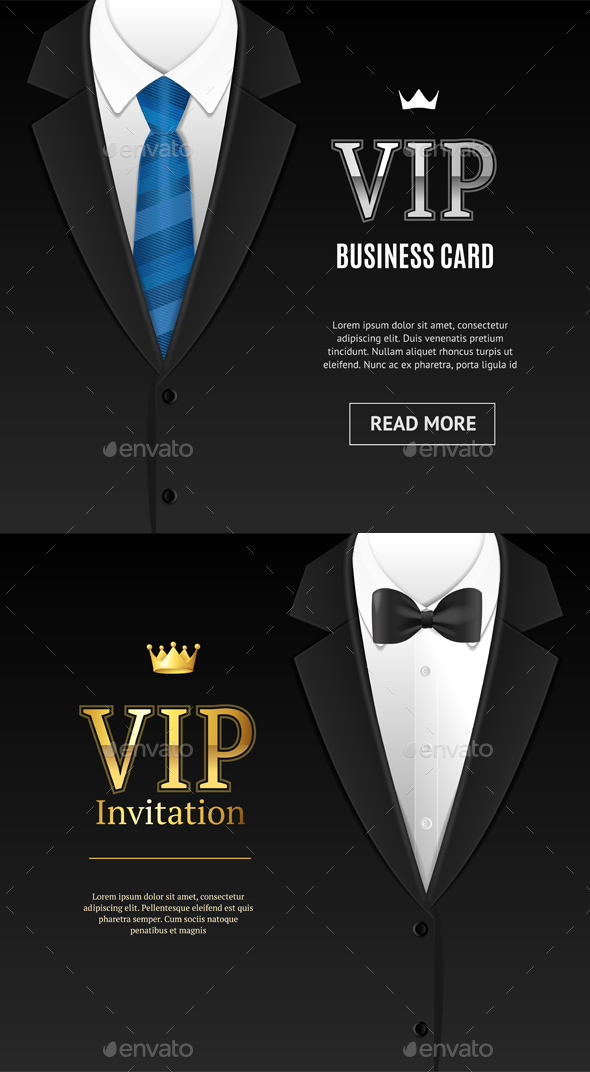 Vip Invitation with Bow Tie. Vector - Conceptual Vectors