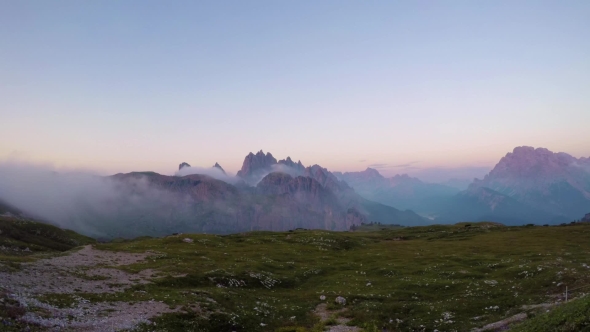 National Nature Park Tre Cime In the Dolomites Alps. Beautiful Nature of Italy. alt