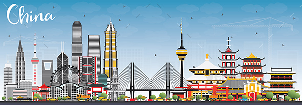 GraphicRiver China City Skyline Famous Landmarks in China 20839810 GraphicRiver China City Skyline Famous Landmarks in China 20839810