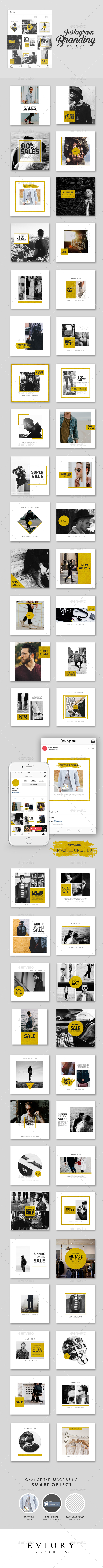 Instagram Branding Gold Edition - Social Media Web Elements