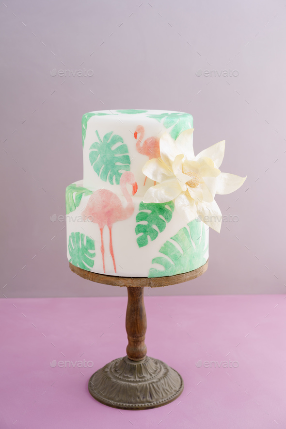 Tropical wedding cake - Stock Photo - Images