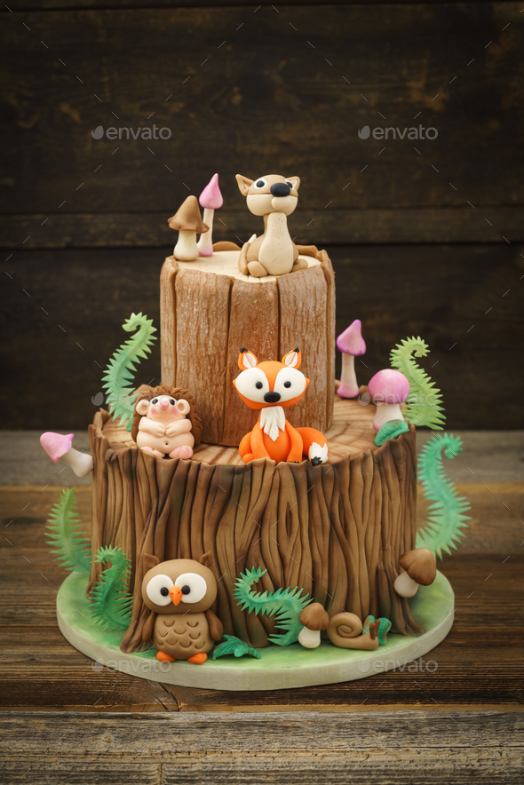 Enchanted forest cake - Stock Photo - Images