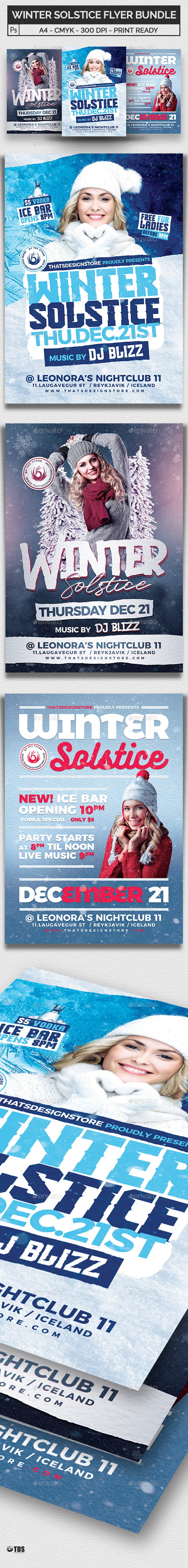 Winter Solstice Flyer Bundle - Clubs & Parties Events