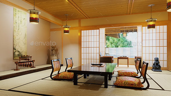 GraphicRiver Japanese Interior Design 3D Illustration 20840638 GraphicRiver Japanese Interior Design 3D Illustration 20840638