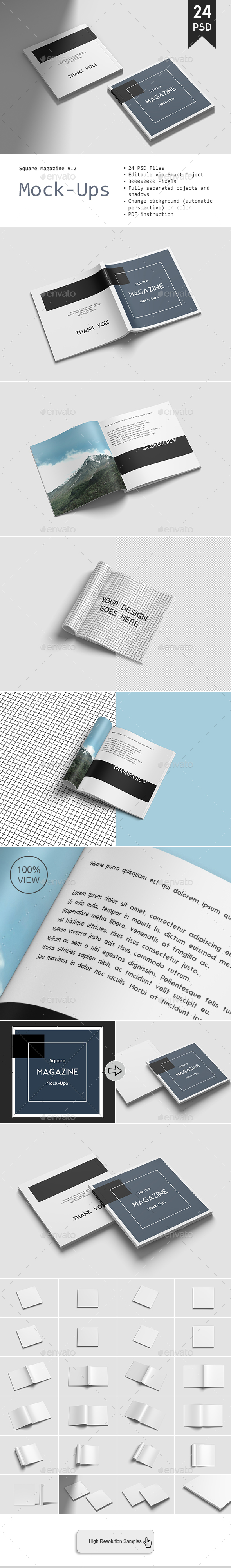 Square Magazine Mockup Vol. 2 - Magazines Print