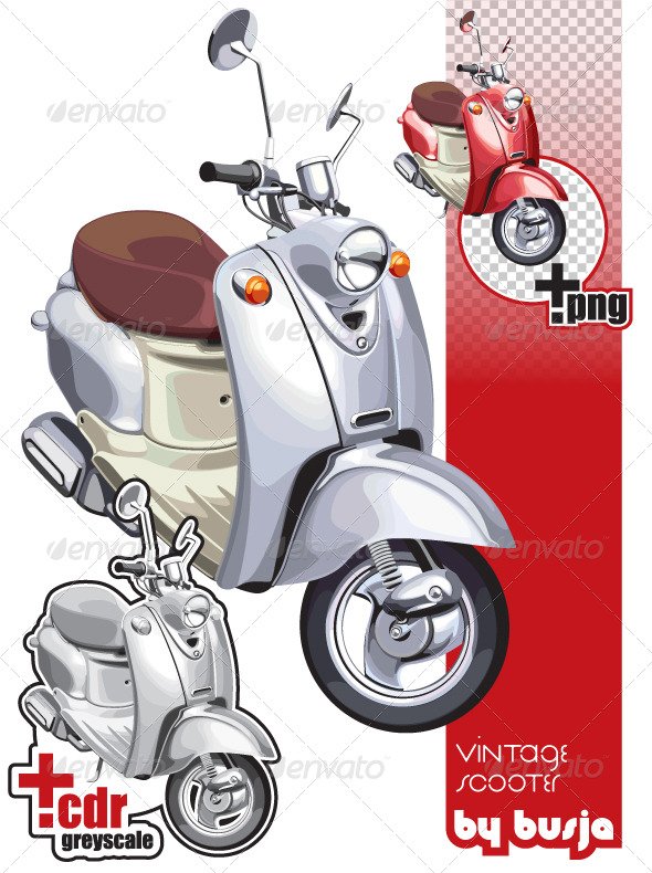 Vintage scooter - Characters Vectors