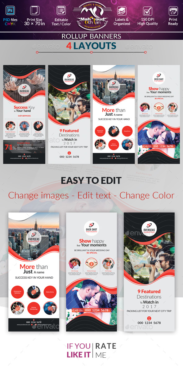 Creative Rollup Stand Banner Display - Signage Print Templates