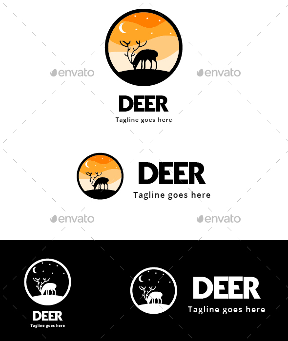 Deer Silhouette - Animals Logo Templates