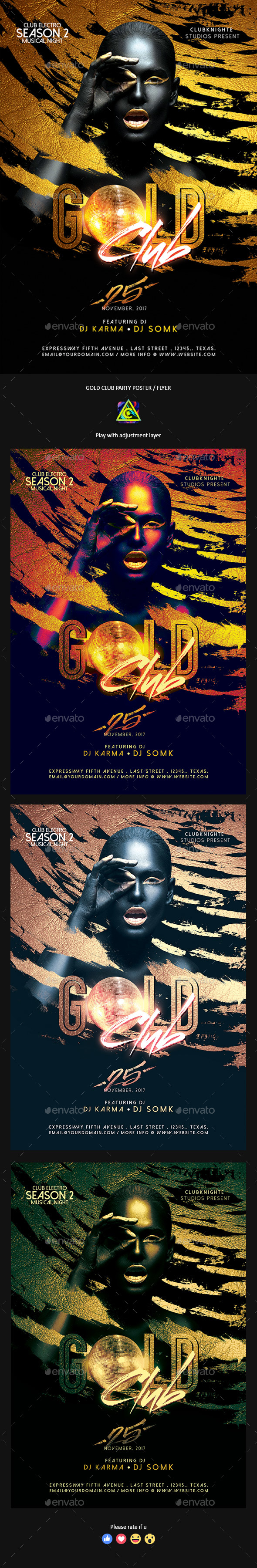 Gold Club Party Poster / Flyer - Clubs & Parties Events