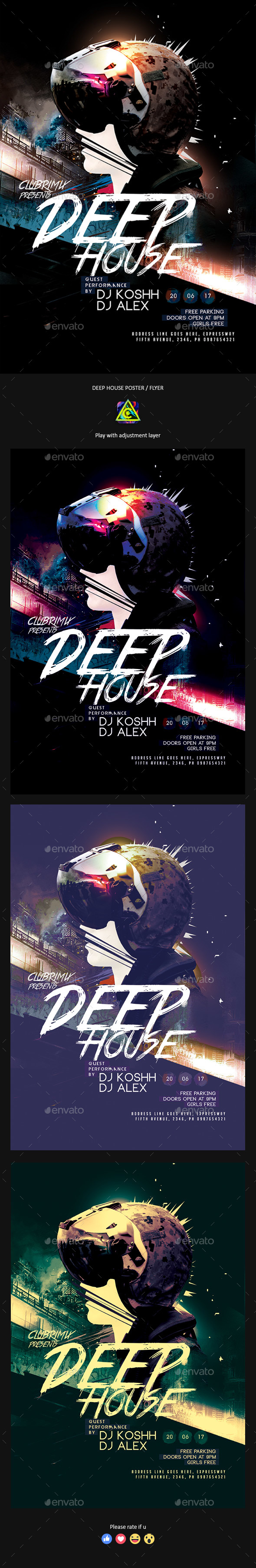 Deep House Party Poster / Flyer - Clubs & Parties Events