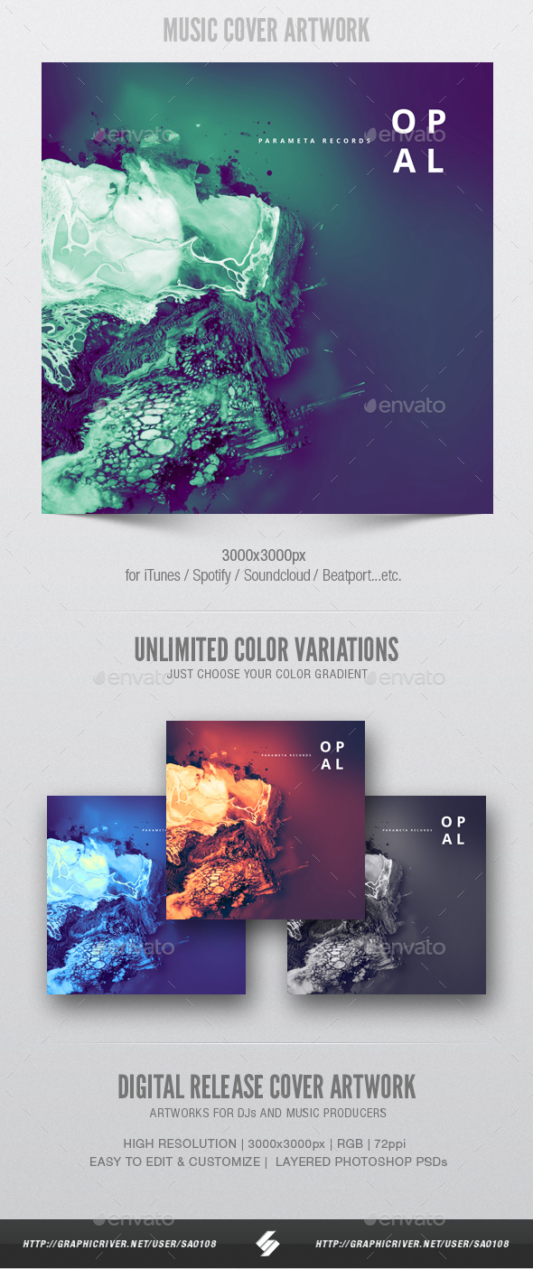 GraphicRiver Opal Music Album Cover Artwork Template 20846456 GraphicRiver Opal Music Album Cover Artwork Template 20846456