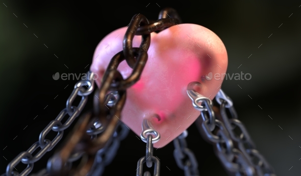 GraphicRiver Red Heart Locked with Chain 3D Illustration 20846946 GraphicRiver Red Heart Locked with Chain 3D Illustration 20846946