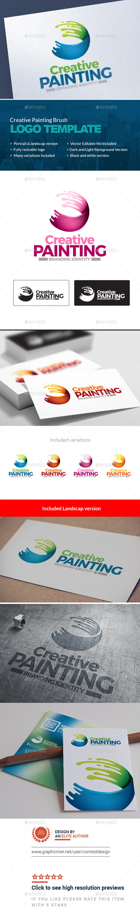 GraphicRiver Creative Painting Art Brush Logo Design Template 20847199 GraphicRiver Creative Painting Art Brush Logo Design Template 20847199