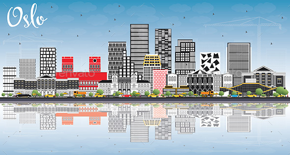 GraphicRiver Oslo Norway Skyline with Gray Buildings 20847625